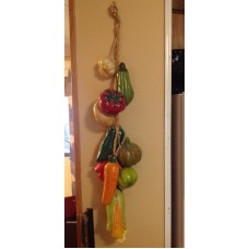 Ceramic Fruit On A Rope Hanging Decor Vintage 10 Pieces Vintage   192623508591